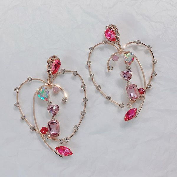 dangle & chandelier korean exaggerated fashion hollow heart crystal drop earrings for women girls elegant party pendientes jewelry gifts, Silver
dangle & chandelier korean exaggerated fashion hollow heart crystal drop earrings for women girls elegant party pendientes jewelry gifts, Silver