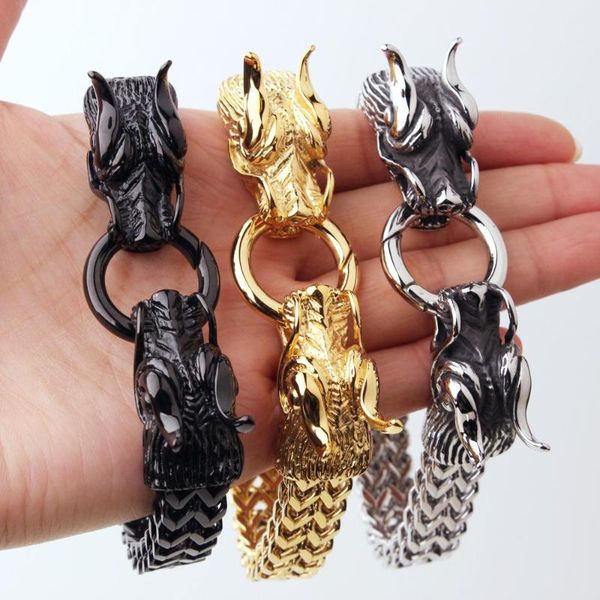 link, chain hip hop men's punk double dragon head herringbone bracelet for men stainless steel black tone male jewelry
link, chain hip hop men's punk double dragon head herringbone bracelet for men stainless steel black tone male jewelry