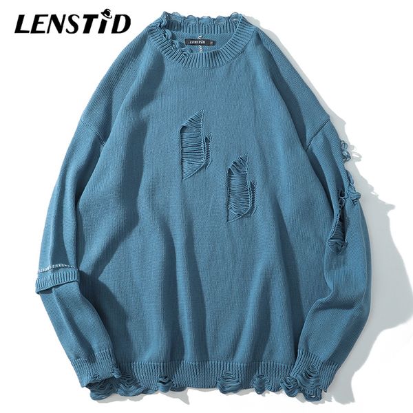 lenstid men hip hop knitted jumper sweaters ripped hole urban streetwear harajuku autumn pullovers fashion casual brand clothing 201026, White;black
lenstid men hip hop knitted jumper sweaters ripped hole urban streetwear harajuku autumn pullovers fashion casual brand clothing 201026, White;black