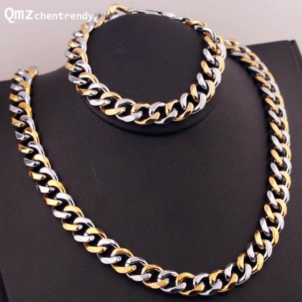 stainless steel men women punk gold steel cuban chain necklace bracelets fine statement jewelry sets for gift 12mm 60cm, Silver
stainless steel men women punk gold steel cuban chain necklace bracelets fine statement jewelry sets for gift 12mm 60cm, Silver