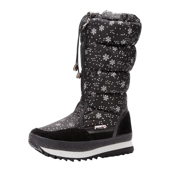 boots women snow lined waterproof platform mid-calf booties warm fur plush insole for winter shoes, Black
boots women snow lined waterproof platform mid-calf booties warm fur plush insole for winter shoes, Black