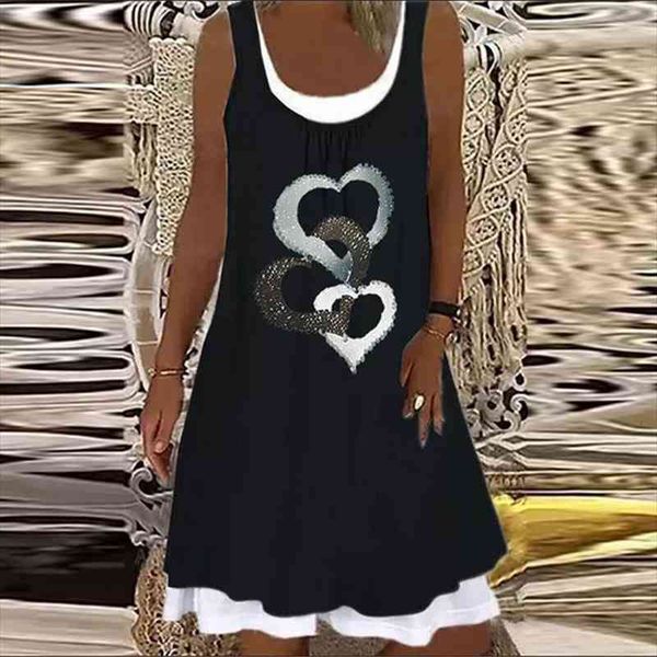 summer casual sleeveless a-line loose dress fashion elegant o-neck tank dress vintage heart print women party vestido, Black;gray
summer casual sleeveless a-line loose dress fashion elegant o-neck tank dress vintage heart print women party vestido, Black;gray