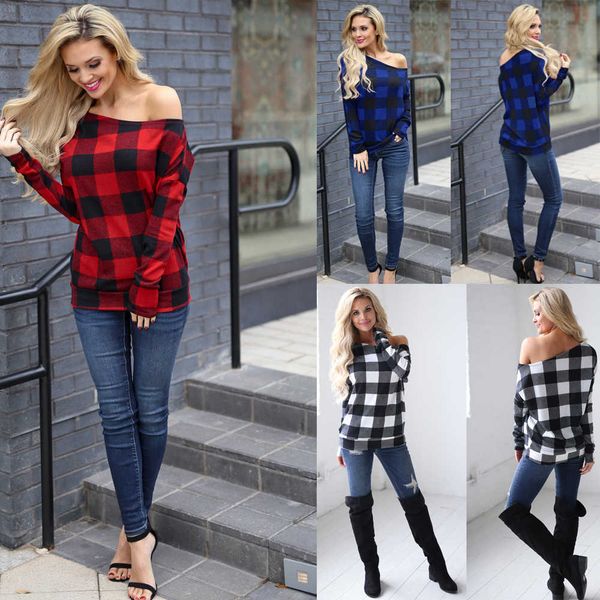 autumn women's long sleeve t-shirt plaid loose casual o-neck t-shirt holiday daily casual fashion wear, White
autumn women's long sleeve t-shirt plaid loose casual o-neck t-shirt holiday daily casual fashion wear, White
