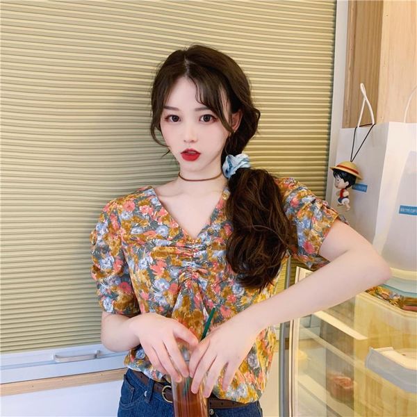 2021 new short puff sleeve women korean chiffon designer floral female 2021 casual clothes ladies spring party blouse lfc4, White
2021 new short puff sleeve women korean chiffon designer floral female 2021 casual clothes ladies spring party blouse lfc4, White
