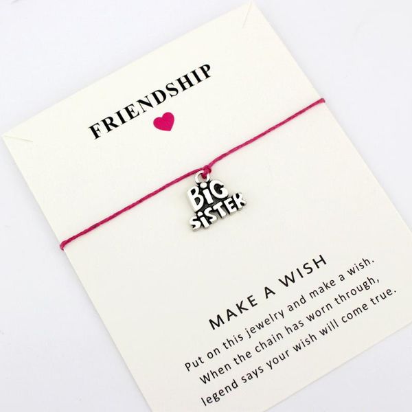 big little middle sister card bracelets mom mother hope joy angel peace faith friends charm jewelry wax cord women men gift, Golden;silver
big little middle sister card bracelets mom mother hope joy angel peace faith friends charm jewelry wax cord women men gift, Golden;silver