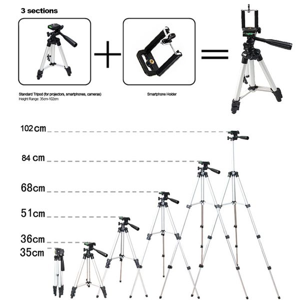 35-102cm aluminum alloy tripod portable lightweight travel 3-sections stand with phone holder 1/4" screw hole for projector
35-102cm aluminum alloy tripod portable lightweight travel 3-sections stand with phone holder 1/4" screw hole for projector