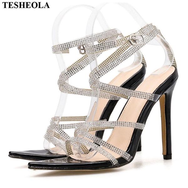 sandals rome transparent cross-strap luxury rhinestone women cut-outs crystal open toe summer shoes party wedding high heel, Black
sandals rome transparent cross-strap luxury rhinestone women cut-outs crystal open toe summer shoes party wedding high heel, Black