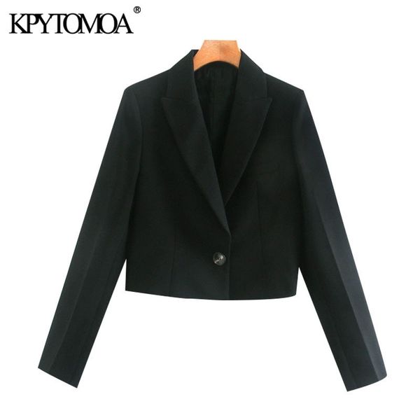 kpytomoa women fashion office wear solid cropped blazer coat vintage notched collar long sleeve female outerwear chic 201102, White;black
kpytomoa women fashion office wear solid cropped blazer coat vintage notched collar long sleeve female outerwear chic 201102, White;black