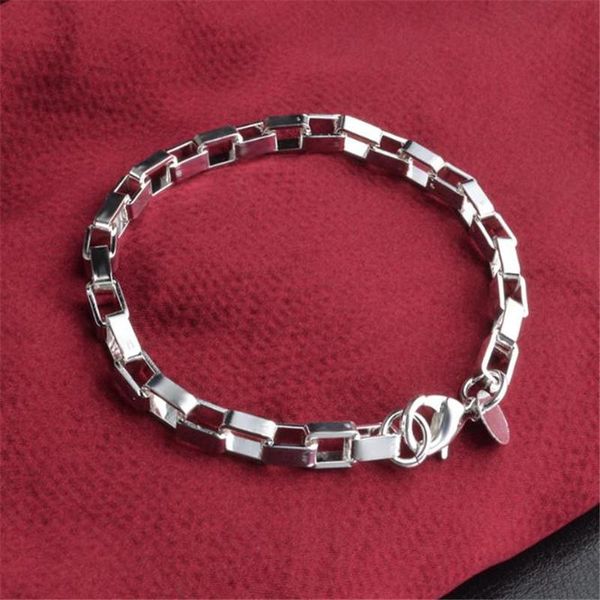new fashion 925 sterling silver making simple design box chain rectangular chain bracelet fashion ladies bracelet wholesale, Black
new fashion 925 sterling silver making simple design box chain rectangular chain bracelet fashion ladies bracelet wholesale, Black