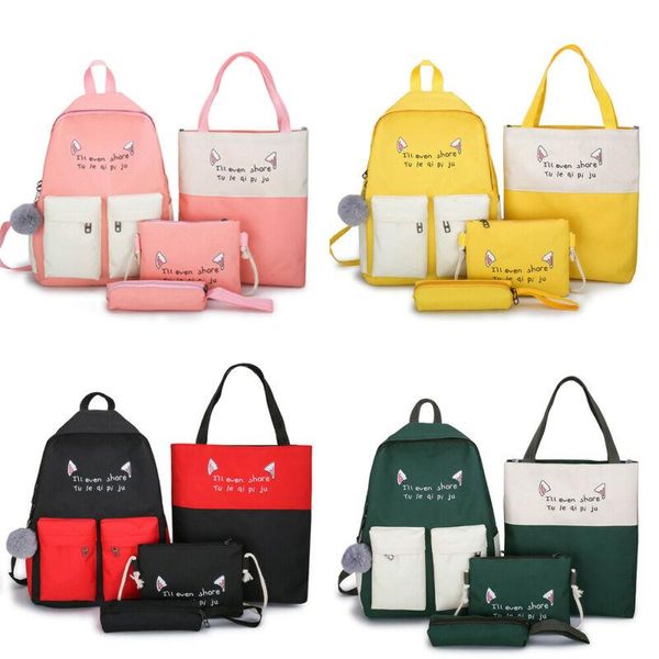 4шт / комплект женщины школа рюкзаки холст schoolbag для подростков девочек student book bag мальчиков mochilas лоскутные рюкзаки
4шт / комплект женщины школа рюкзаки холст schoolbag для подростков девочек student book bag мальчиков mochilas лоскутные рюкзаки
