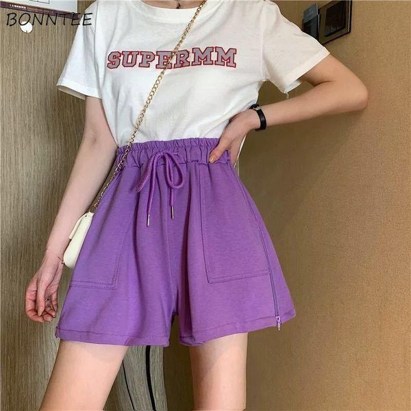 shorts women fashion pure purple high waist casual cotton loose daily workout wear womens big pockets slit side female clothing, White;black
shorts women fashion pure purple high waist casual cotton loose daily workout wear womens big pockets slit side female clothing, White;black