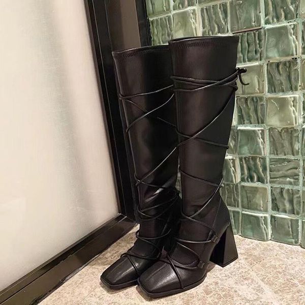 boots designer narrow band knotted women knee high square toe block heels black knight genuine leather riding
boots designer narrow band knotted women knee high square toe block heels black knight genuine leather riding