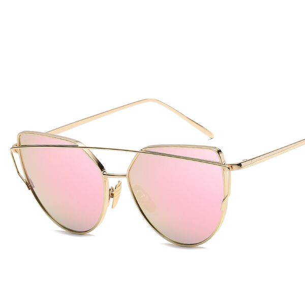 brand 2019 designer cat eye rose vintage gold mirror sunglasses for women metal reflective flat lens sun glasses female oculos
brand 2019 designer cat eye rose vintage gold mirror sunglasses for women metal reflective flat lens sun glasses female oculos