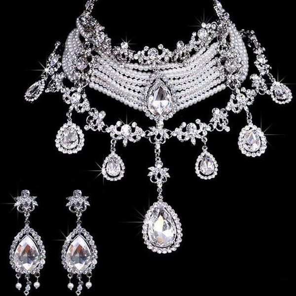 mhs.sun 1set luxury fashion crystal wedding jewelry set rhinestone pearl bridal necklace&earring set women wedding party jewelry t200302, Slivery;golden
mhs.sun 1set luxury fashion crystal wedding jewelry set rhinestone pearl bridal necklace&earring set women wedding party jewelry t200302, Slivery;golden