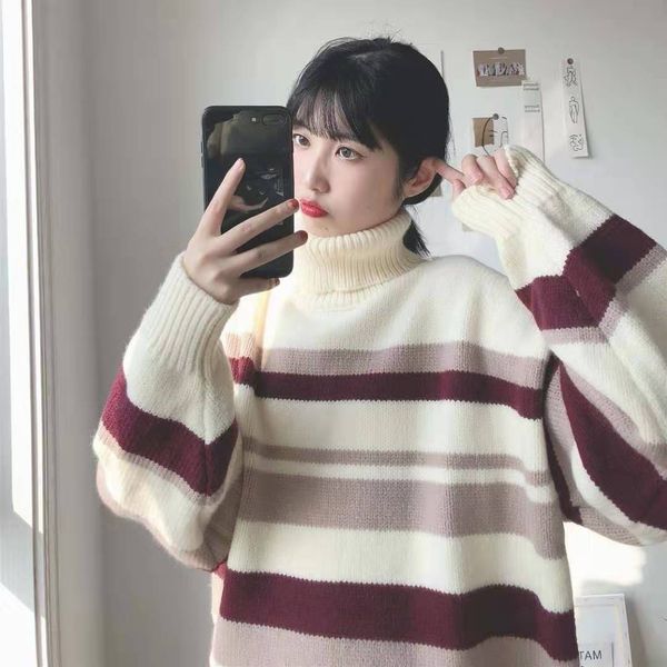 2021 oversize new vintage knit sweaters turtleneck winter autumn clothes for women long sleeve pullover xsm1, White;black
2021 oversize new vintage knit sweaters turtleneck winter autumn clothes for women long sleeve pullover xsm1, White;black