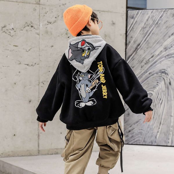 and boys' plush autumn hooded sweater 2020 new korean children's winter thickened base shirt jd3b, Black
and boys' plush autumn hooded sweater 2020 new korean children's winter thickened base shirt jd3b, Black