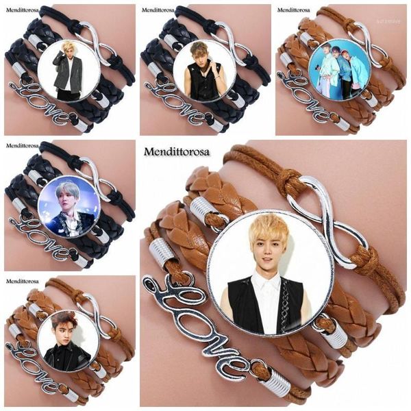 ej glaze exo for women kids glass cabochon multilayer black/brown leather bracelet bangle handmade jewelry customizable1, Golden;silver
ej glaze exo for women kids glass cabochon multilayer black/brown leather bracelet bangle handmade jewelry customizable1, Golden;silver