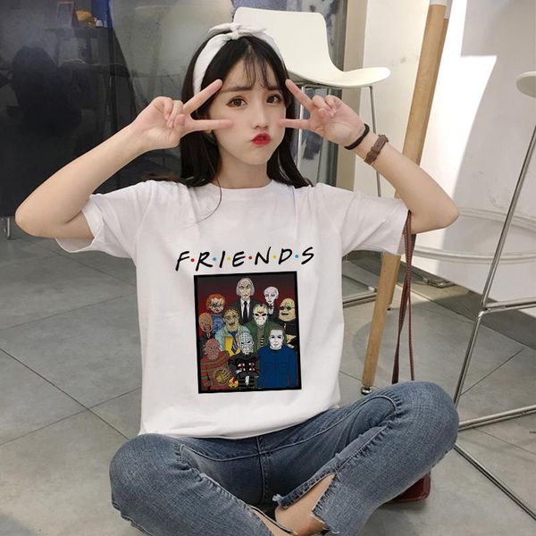 2021 terror villain friends movie hipster o-neck short sleeve aesthetic plus size graphic fashion cool casual tee top, White 
2021 terror villain friends movie hipster o-neck short sleeve aesthetic plus size graphic fashion cool casual tee top, White