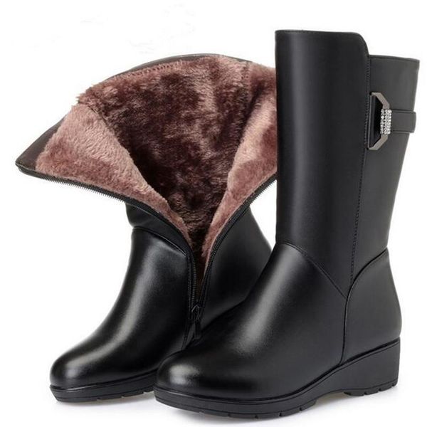 2020 новый элегантный мода зима женщин сапоги плюс velvet теплая шерсть снег boots flat клинья натуральная кожа женская обувь, Black
2020 новый элегантный мода зима женщин сапоги плюс velvet теплая шерсть снег boots flat клинья натуральная кожа женская обувь, Black