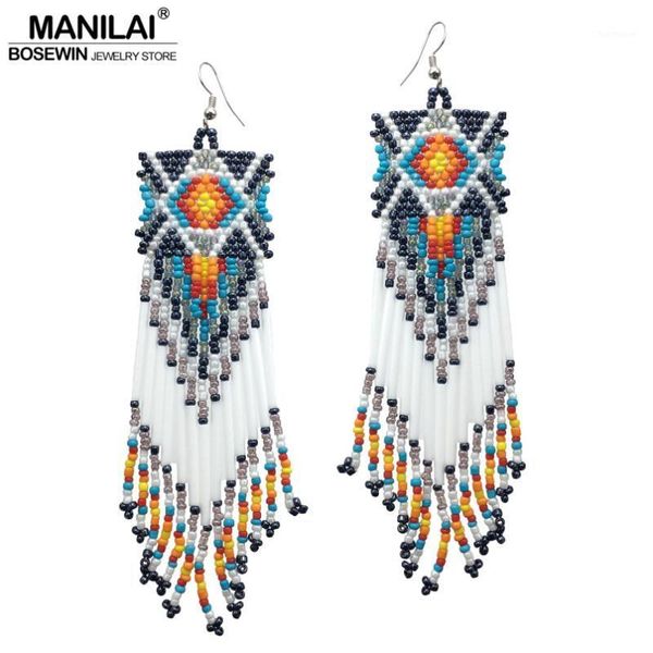 manilai bohemian handmade beaded long tassel earrings for women fashion jewelry multicolor beads statement earrings ethnic drop1, Silver 
manilai bohemian handmade beaded long tassel earrings for women fashion jewelry multicolor beads statement earrings ethnic drop1, Silver