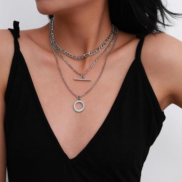 hc punk hip hop cuban chain layered link necklace retro ot clasp pendant statement choker necklace women collier femme jewellry, Silver
hc punk hip hop cuban chain layered link necklace retro ot clasp pendant statement choker necklace women collier femme jewellry, Silver