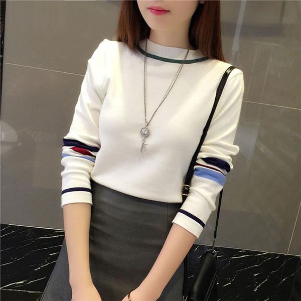 black white striped women knitted sweater pullovers spring autumn colorblock long sleeve korean casual basic pullover khaki, White;black
black white striped women knitted sweater pullovers spring autumn colorblock long sleeve korean casual basic pullover khaki, White;black