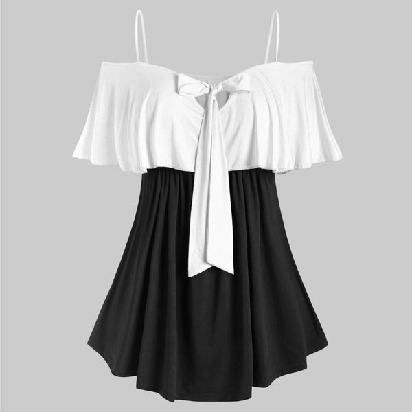 feitong women blouse off shoulder plus size blouse blusas mujer de moda 2021 two tone bowknot camis ruffled shirt summer, White
feitong women blouse off shoulder plus size blouse blusas mujer de moda 2021 two tone bowknot camis ruffled shirt summer, White