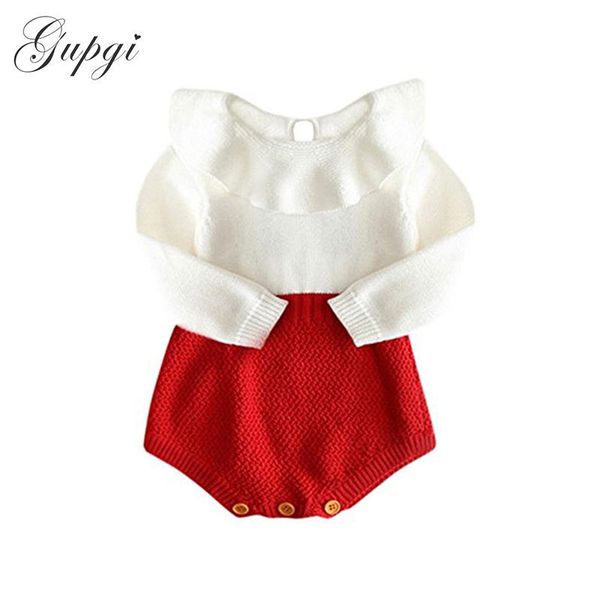 gupgi infant newborn baby girl knitted romper wool blend baby jumpsuit autumn winter warm knit sweater sweet baby girl clothes t200706, Blue