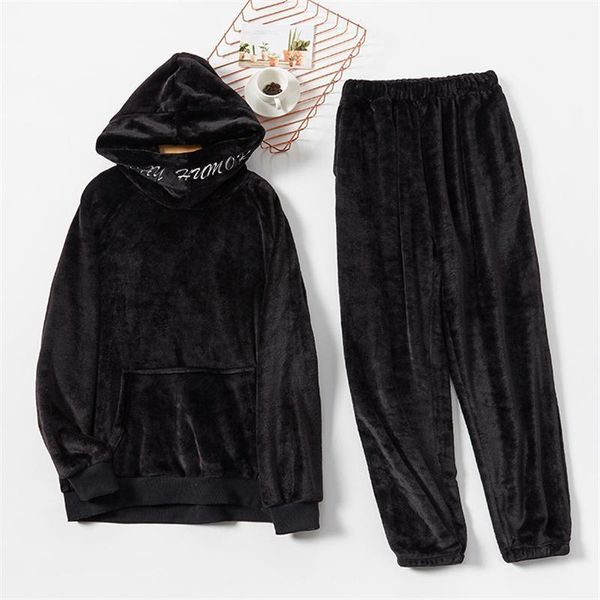 men's sleepwear men winter warm flannel pajamas set hoodies solid color homewear thick male pyjamas suit1, Black;brown
men's sleepwear men winter warm flannel pajamas set hoodies solid color homewear thick male pyjamas suit1, Black;brown