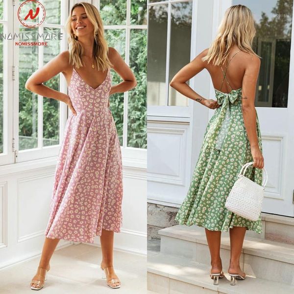 beach style women summer sling dress bohemian bandage decor sleeveless backless deep v flower print slim a-line dress1, Black;gray
beach style women summer sling dress bohemian bandage decor sleeveless backless deep v flower print slim a-line dress1, Black;gray