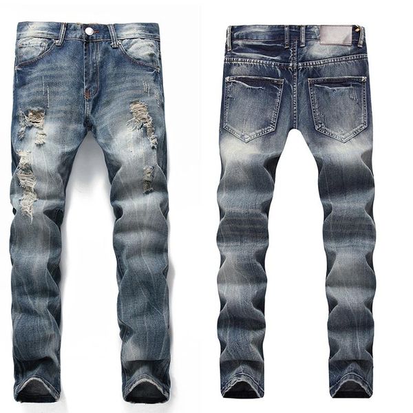 men's jeans men worn out denim trousers designer fashion slim skinny biker rider casual straight, Blue
men's jeans men worn out denim trousers designer fashion slim skinny biker rider casual straight, Blue