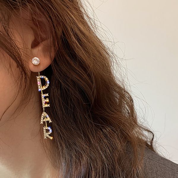 fashion 925 silver fully-jewelled alphabet letter earrings long european and american earrings one pair two wearing style earrings internet, Golden
fashion 925 silver fully-jewelled alphabet letter earrings long european and american earrings one pair two wearing style earrings internet, Golden