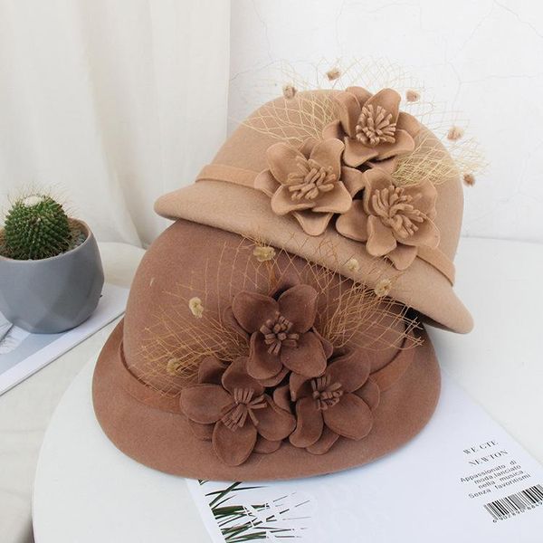 stingy brim hats mingli tengda winter woolen felt hat fashion mesh flower curling basin women elegant fedora chapeau cap fascinator hats, Blue;gray
stingy brim hats mingli tengda winter woolen felt hat fashion mesh flower curling basin women elegant fedora chapeau cap fascinator hats, Blue;gray