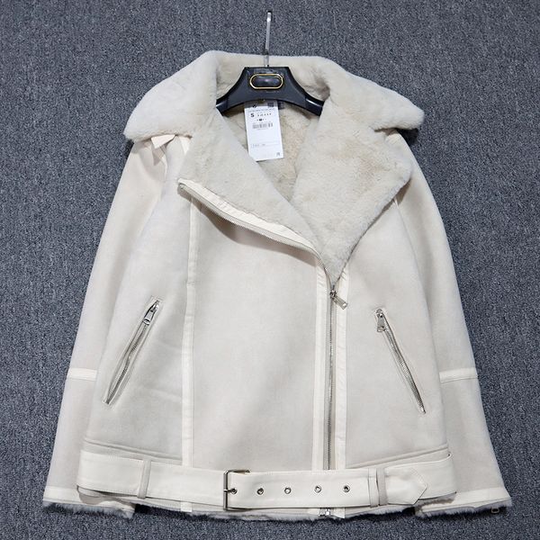 2020 winter coat warm sided lambswool casual sashes thick loose jackets with biker outwear female double suede women overcoats jxejl, Black
2020 winter coat warm sided lambswool casual sashes thick loose jackets with biker outwear female double suede women overcoats jxejl, Black