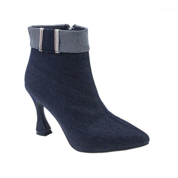 women boots 2020 autumn ankle boots for women thin heel zipper casual female shoes denim botas mujer1, Black
women boots 2020 autumn ankle boots for women thin heel zipper casual female shoes denim botas mujer1, Black