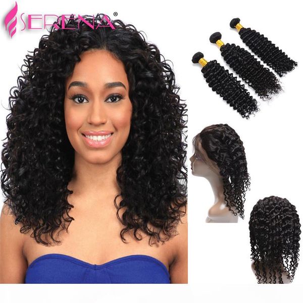 pre plucked 360 frontal with bundles deep wave with 360 closure 4 pcs lot 360 lace frontal with bundle curly frontal and bundles, Black;brown
pre plucked 360 frontal with bundles deep wave with 360 closure 4 pcs lot 360 lace frontal with bundle curly frontal and bundles, Black;brown