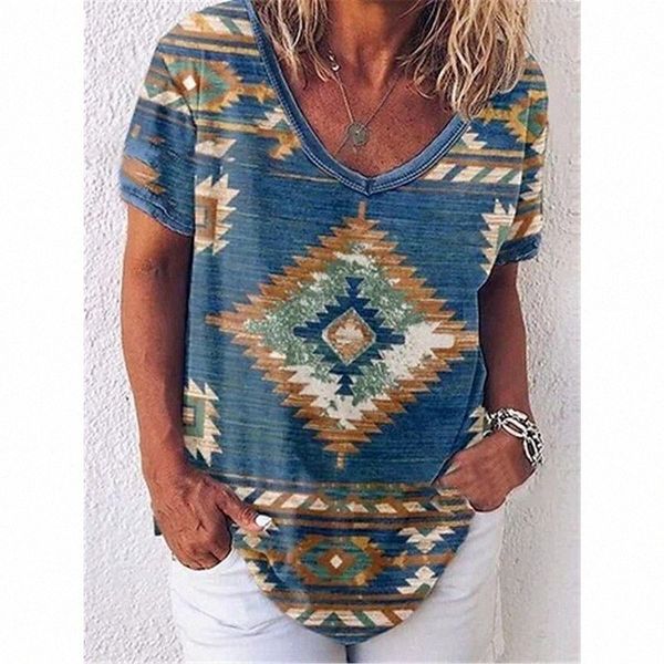 women's geometric t shirt geometric v neck basic ethnic blue / 3d print a08s#, White
women's geometric t shirt geometric v neck basic ethnic blue / 3d print a08s#, White