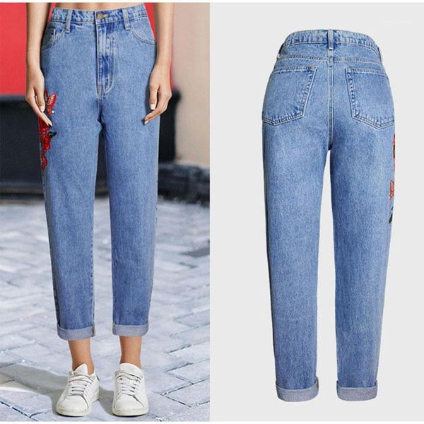 2020 new vogue women clothing bf style floral embroidered jean pants loose casual trousers high waist straight denim jeans pants1, Blue
2020 new vogue women clothing bf style floral embroidered jean pants loose casual trousers high waist straight denim jeans pants1, Blue