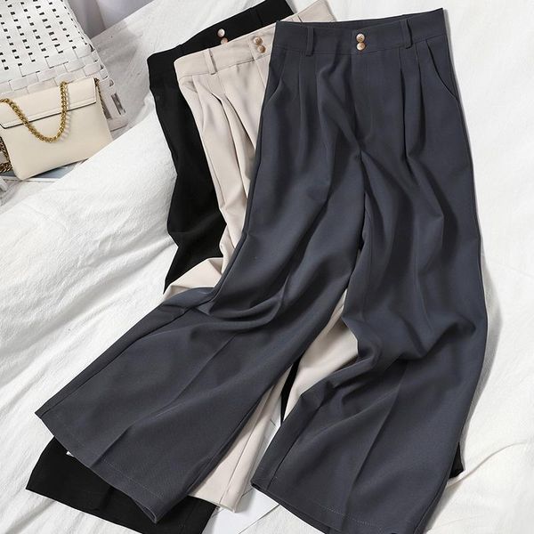 high waist casual pants women's spring all-match suit pants loose korean wide leg for women straight trousers office lady, Black;white
high waist casual pants women's spring all-match suit pants loose korean wide leg for women straight trousers office lady, Black;white