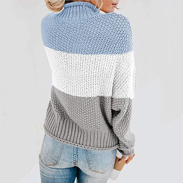 pullover women autumn winter women knit color matching round neck loose casual sweater kobieta swetry trui dames, White;black
pullover women autumn winter women knit color matching round neck loose casual sweater kobieta swetry trui dames, White;black