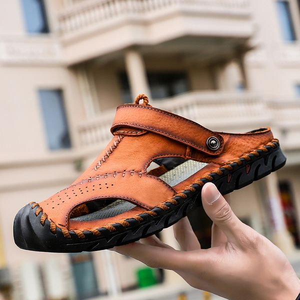 2019 genuine leather men sandals shoes summer leisure beach men's sandals sandals slippers bohemia big size 38-46 t200420, Black
2019 genuine leather men sandals shoes summer leisure beach men's sandals sandals slippers bohemia big size 38-46 t200420, Black