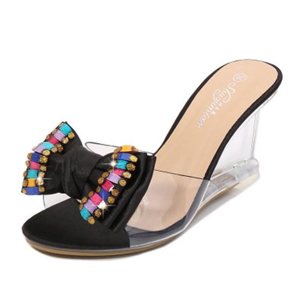 slippers summer shoes women crystal bow 8 cm high heels mules slides lady transparent flip flop jelly sandals eu 34-43, Black
slippers summer shoes women crystal bow 8 cm high heels mules slides lady transparent flip flop jelly sandals eu 34-43, Black