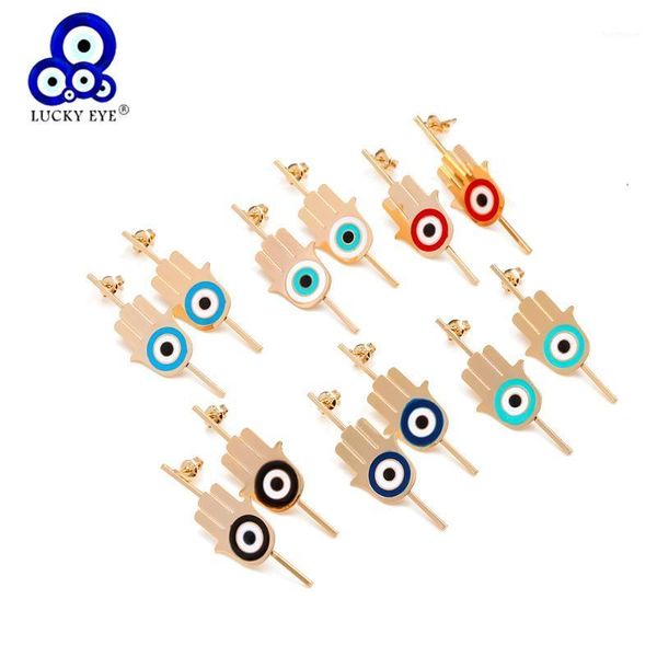lucky eye gold color fatima hamsa hand stud earrings copper blue turkish evil eye earrings gifts for women girls jewelry bd911, Silver
lucky eye gold color fatima hamsa hand stud earrings copper blue turkish evil eye earrings gifts for women girls jewelry bd911, Silver