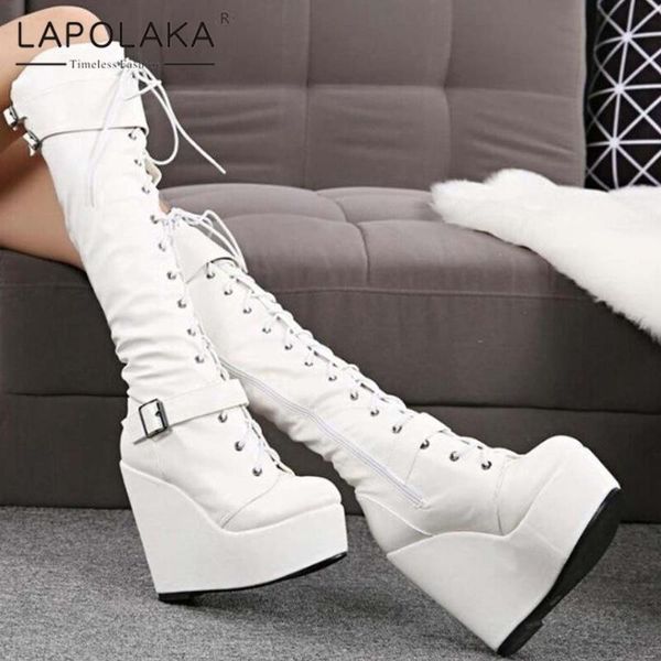lapolaka 2020 big size 43 motorcycle boots woman's platform wedge high heels buckle decoration shoes laides boots, Black
lapolaka 2020 big size 43 motorcycle boots woman's platform wedge high heels buckle decoration shoes laides boots, Black