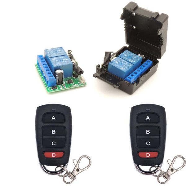 diese universal remote control wireless dc 12v 2ch rf relay board and 433mhz 4 button transmitter for garage door/lighting/led
diese universal remote control wireless dc 12v 2ch rf relay board and 433mhz 4 button transmitter for garage door/lighting/led