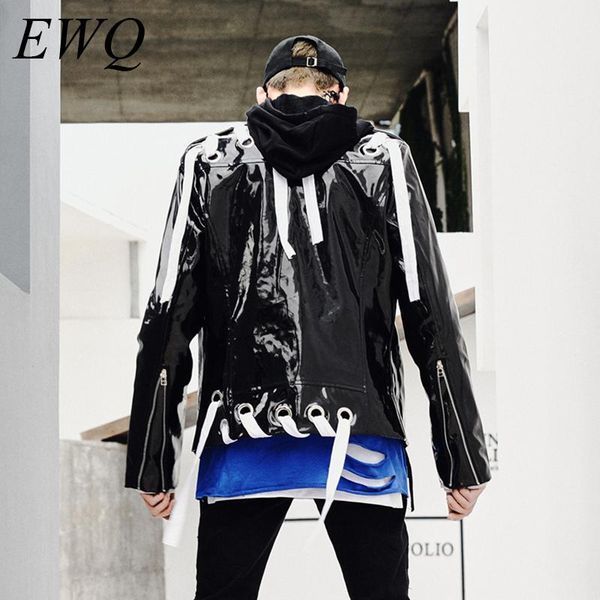 ewq / men's wear patent leather slim leather jacket tide men's strap personality zipper black coat 2020 autumn streetwear 9y1027, Black;brown
ewq / men's wear patent leather slim leather jacket tide men's strap personality zipper black coat 2020 autumn streetwear 9y1027, Black;brown