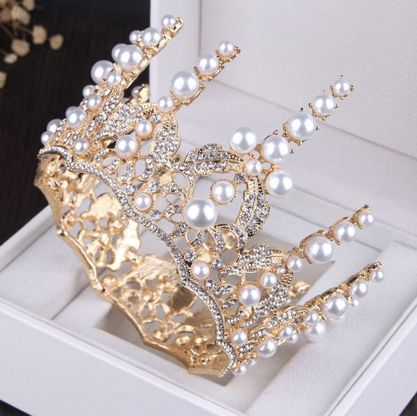 high end 2020 bridal headdress wedding dress accessories european round baroque crown, Silver
high end 2020 bridal headdress wedding dress accessories european round baroque crown, Silver