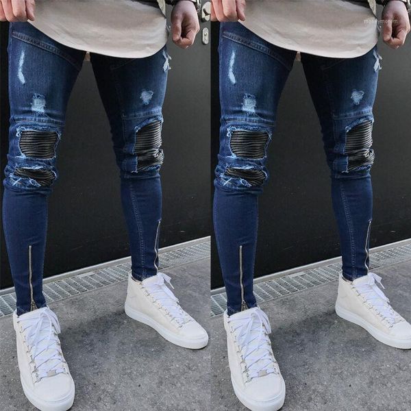 men's jeans brand arrivals fashion male men's washed ripped destroyed straight vintage frayed denim zipper streetwear biker pants1, Blue
men's jeans brand arrivals fashion male men's washed ripped destroyed straight vintage frayed denim zipper streetwear biker pants1, Blue