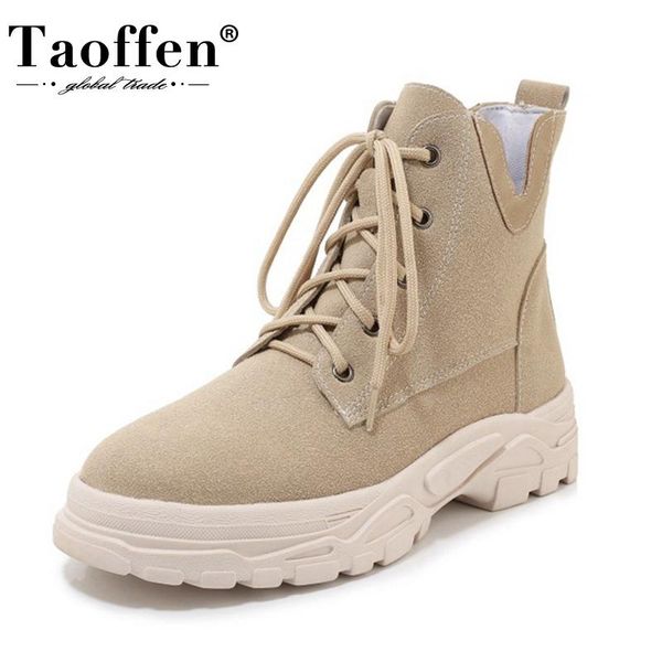 taoffen new fashion ankle boots for women round toe thick bottom boots lace up solid color outdoor casual shoes size 29-43, Black
taoffen new fashion ankle boots for women round toe thick bottom boots lace up solid color outdoor casual shoes size 29-43, Black