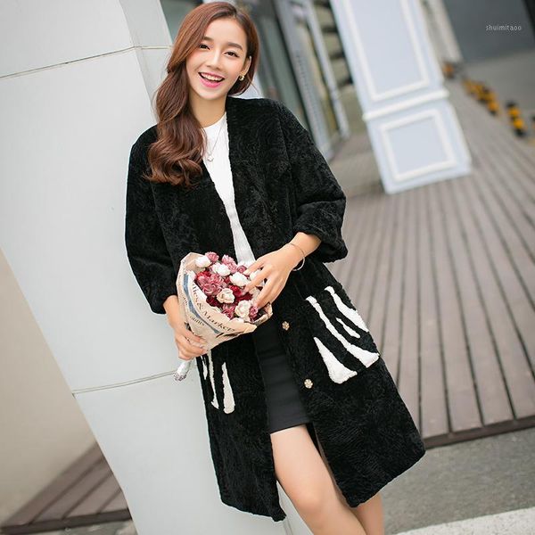 european and united states long style merino sheep fur overcoat women winter coat female real lamb fleece fur coat, Black
european and united states long style merino sheep fur overcoat women winter coat female real lamb fleece fur coat, Black